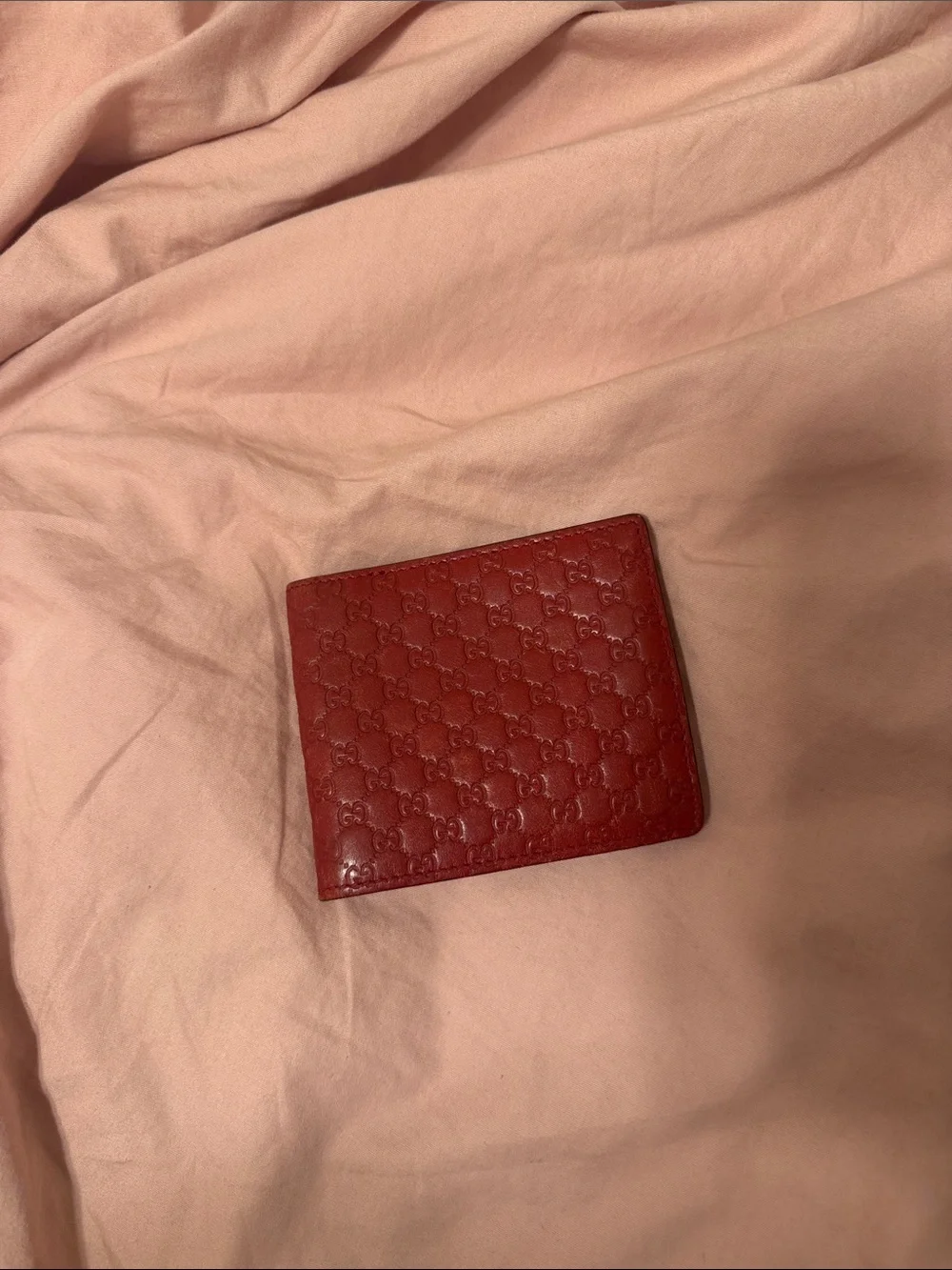 Gucci Red Embossed Leather Wallet
